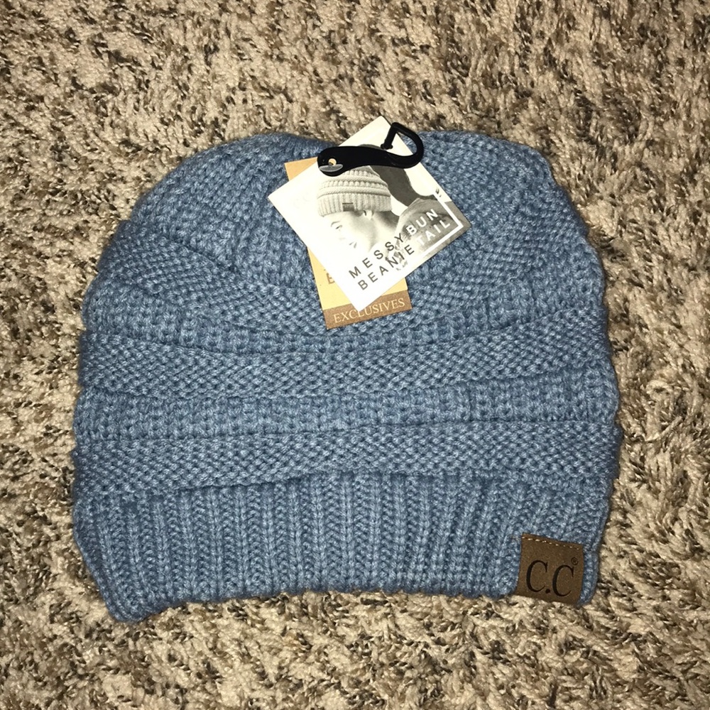 C.C messy bun beanie
